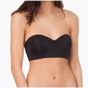 NWT LIVELY No-Wire Strapless Bra Black Size 36DD mesh padded wireless W/straps